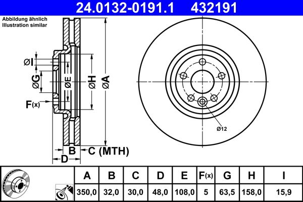 ATE 24.0132-0191.1 Brake Disc