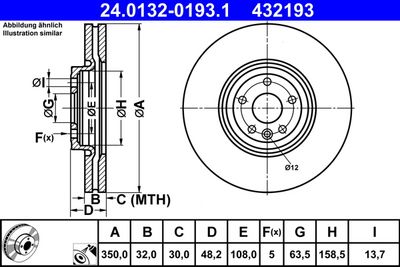 Brake Disc ATE 24.0132-0193.1