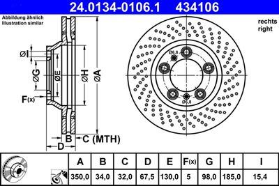 Brake Disc ATE 24.0134-0106.1