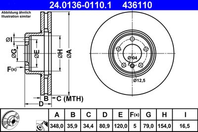Brake Disc ATE 24.0136-0110.1