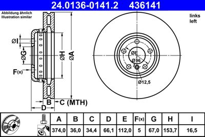 Brake Disc ATE 24.0136-0141.2