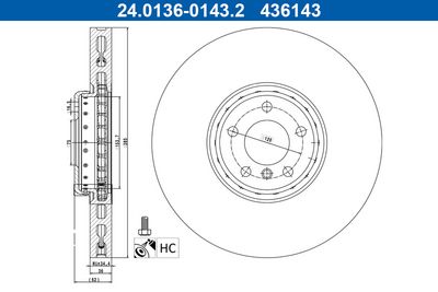 Brake Disc ATE 24.0136-0143.2
