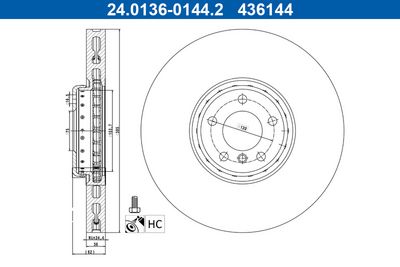 Brake Disc ATE 24.0136-0144.2