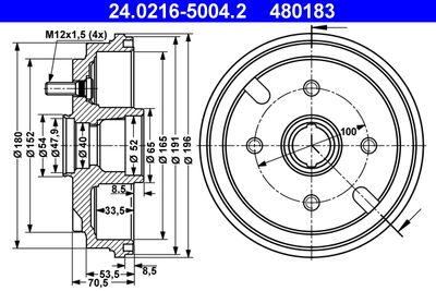 Brake Drum ATE 24.0216-5004.2