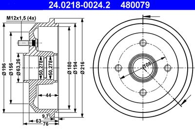 Brake Drum ATE 24.0218-0024.2