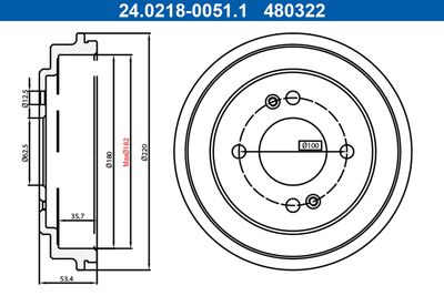 Brake Drum ATE 24.0218-0051.1