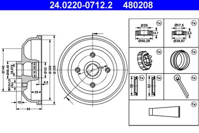 Brake Drum ATE 24.0220-0712.2