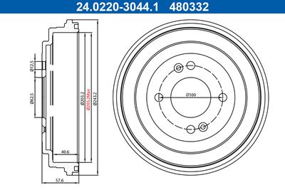 Brake Drum ATE 24.0220-3044.1
