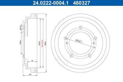 Brake Drum ATE 24.0222-0004.1