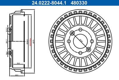 Brake Drum ATE 24.0222-8044.1