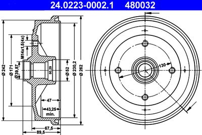 Brake Drum ATE 24.0223-0002.1