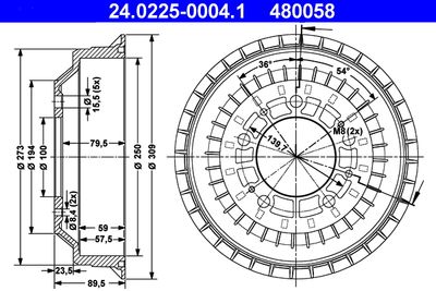 Brake Drum ATE 24.0225-0004.1