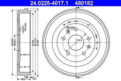 Brake Drum ATE 24.0225-4017.1