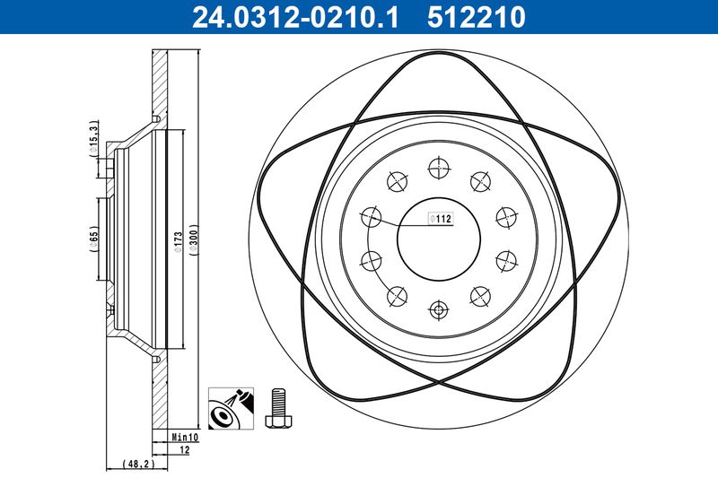 ATE 24.0312-0210.1 Brake Disc