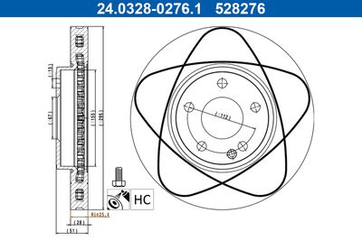 Brake Disc ATE 24.0328-0276.1