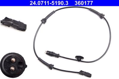 Sensor, wheel speed ATE 24.0711-5190.3