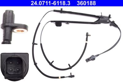 Sensor, wheel speed ATE 24.0711-6118.3