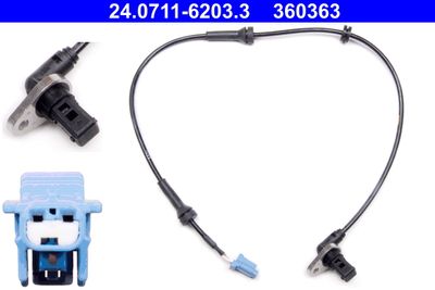 Sensor, wheel speed ATE 24.0711-6203.3