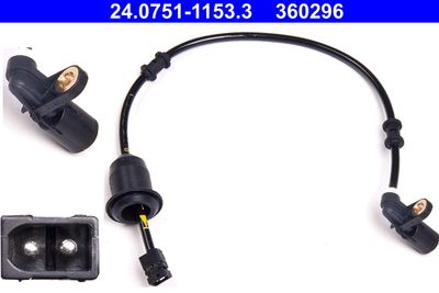 Sensor, wheel speed ATE 24.0751-1153.3