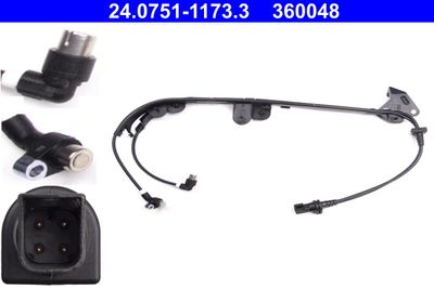 Sensor, wheel speed ATE 24.0751-1173.3