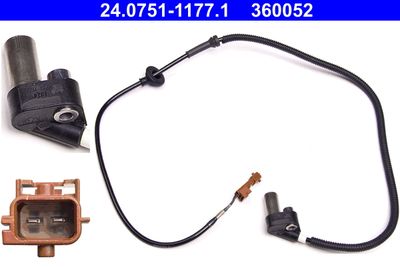 Sensor, wheel speed ATE 24.0751-1177.1