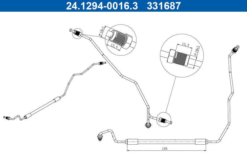 ATE 24.1294-0016.3 Brake Hose