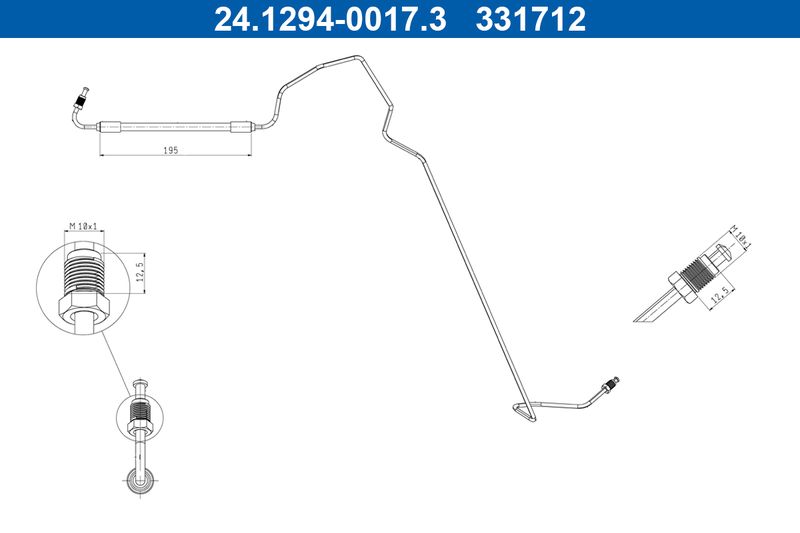 ATE 24.1294-0017.3 Brake Hose