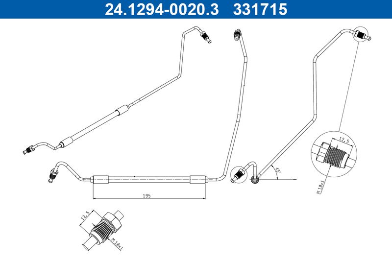 ATE 24.1294-0020.3 Brake Hose