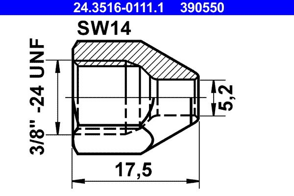 ATE 24.3516-0111.1 Union Nut