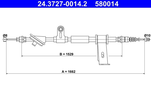 ATE 24.3727-0014.2 Cable Pull, parking brake