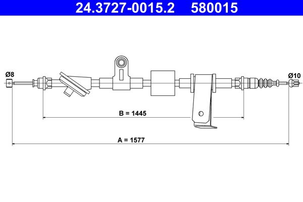 ATE 24.3727-0015.2 Cable Pull, parking brake