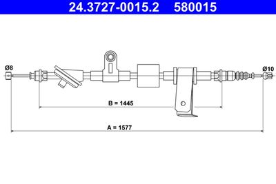 Cable Pull, parking brake ATE 24.3727-0015.2