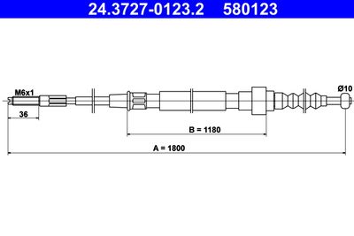 Cable Pull, parking brake ATE 24.3727-0123.2