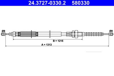 Cable Pull, parking brake ATE 24.3727-0330.2