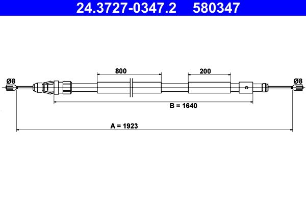 ATE 24.3727-0347.2 Cable Pull, parking brake