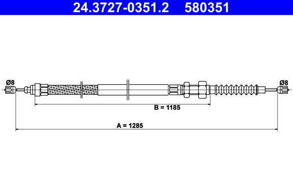 ATE 24.3727-0351.2 Cable Pull, parking brake