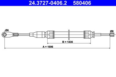 Cable Pull, parking brake ATE 24.3727-0406.2