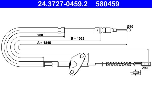 ATE 24.3727-0459.2 Cable Pull, parking brake