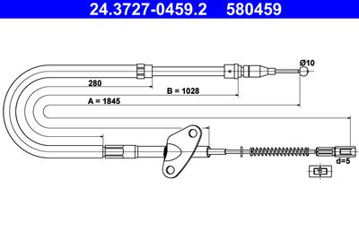 Cable Pull, parking brake ATE 24.3727-0459.2