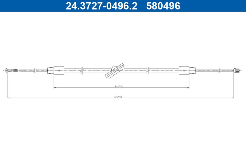 ATE 24.3727-0496.2 Cable Pull, parking brake