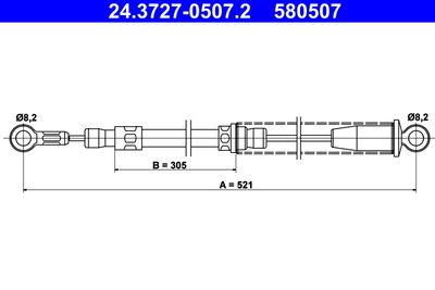 Cable Pull, parking brake ATE 24.3727-0507.2
