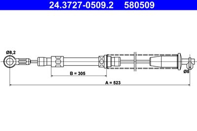 Cable Pull, parking brake ATE 24.3727-0509.2