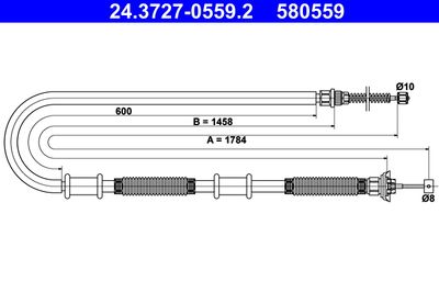 Cable Pull, parking brake ATE 24.3727-0559.2