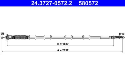 Cable Pull, parking brake ATE 24.3727-0572.2