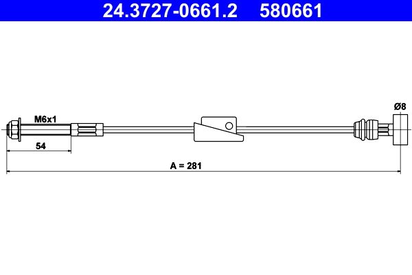 ATE 24.3727-0661.2 Cable Pull, parking brake