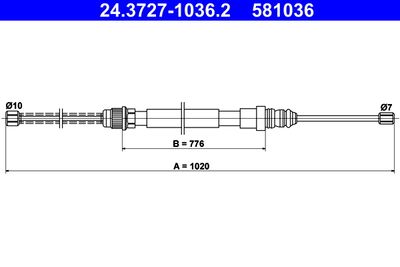 Cable Pull, parking brake ATE 24.3727-1036.2
