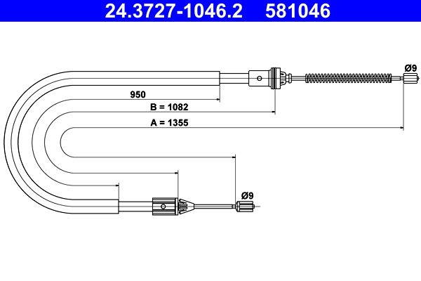ATE 24.3727-1046.2 Cable Pull, parking brake