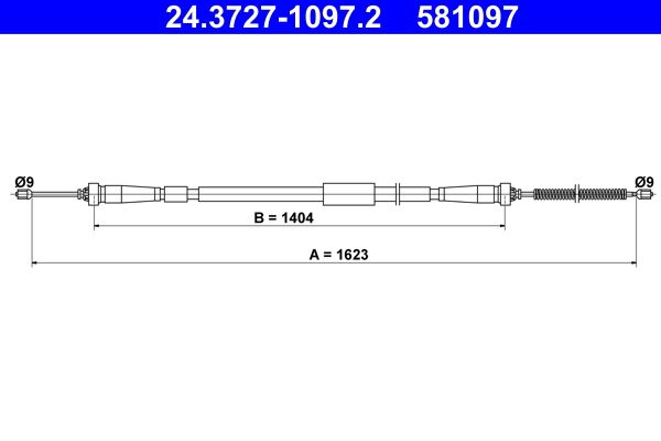 ATE 24.3727-1097.2 Cable Pull, parking brake