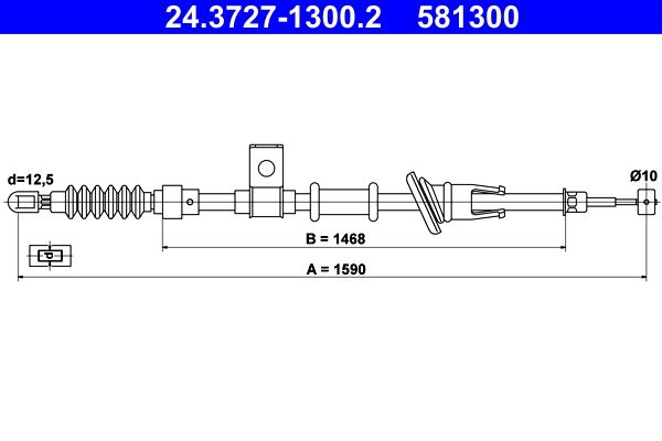 ATE 24.3727-1300.2 Cable Pull, parking brake