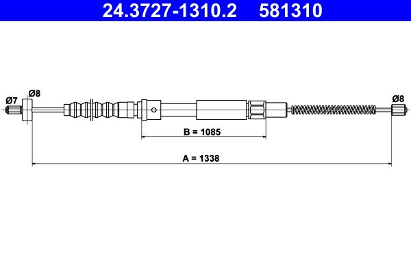 ATE 24.3727-1310.2 Cable Pull, parking brake
